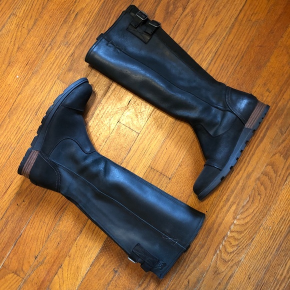 SOREL Riding LEATHER Knee High Boots Black 6.5 - Picture 6 of 14